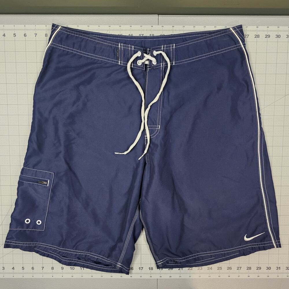 Vintage Nike Shorts Mens 36 Board Blue 80s 90s Grey Tag Surfer Skater Beach Swim